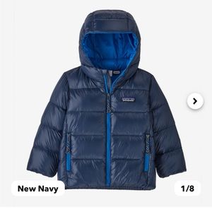 Patagonia Baby Hi-Loft Down Sweater with hood jacket size 3-6 months